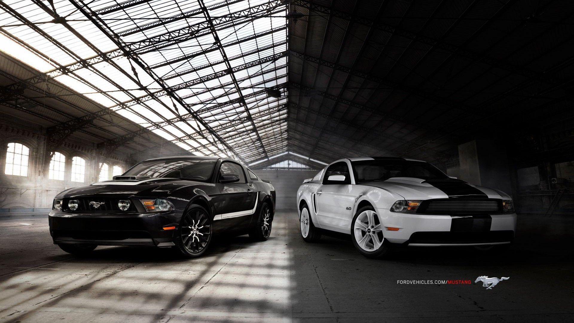 Ford Mustang GT Black White Wallpaper. Free Download Wallpaper