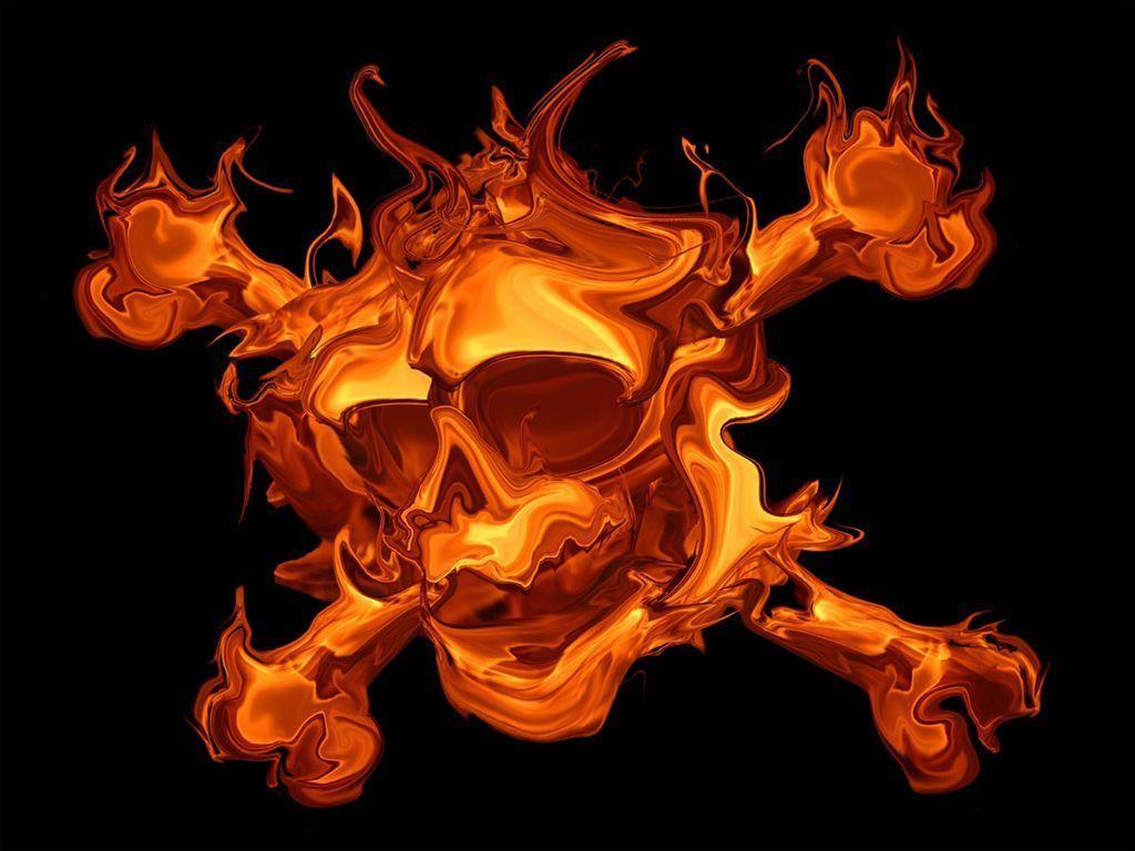 Wallpaper For > Cool Background Of Skulls On Fire