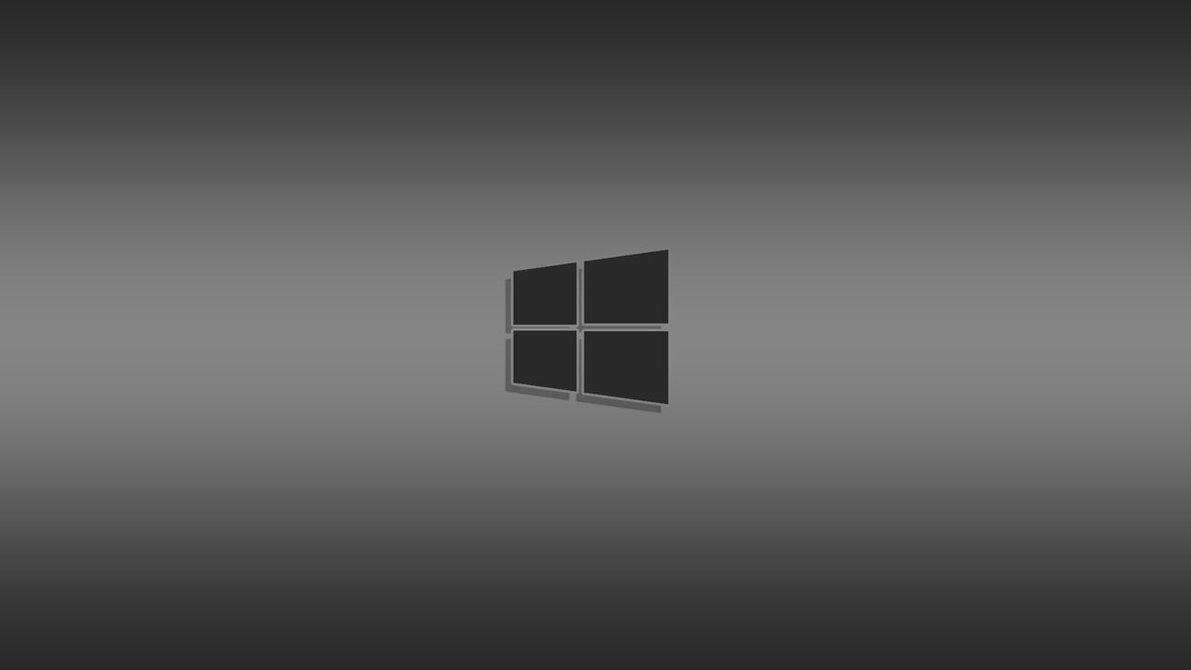 Windows New Logo Wallpaper Dark Gray Clean