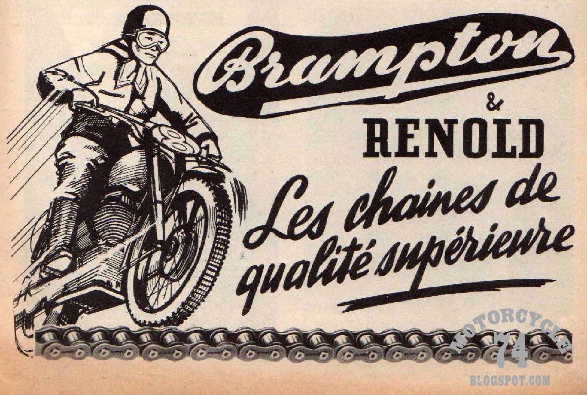 Motorcycle 74 brampton renold motorcycle chains vintage