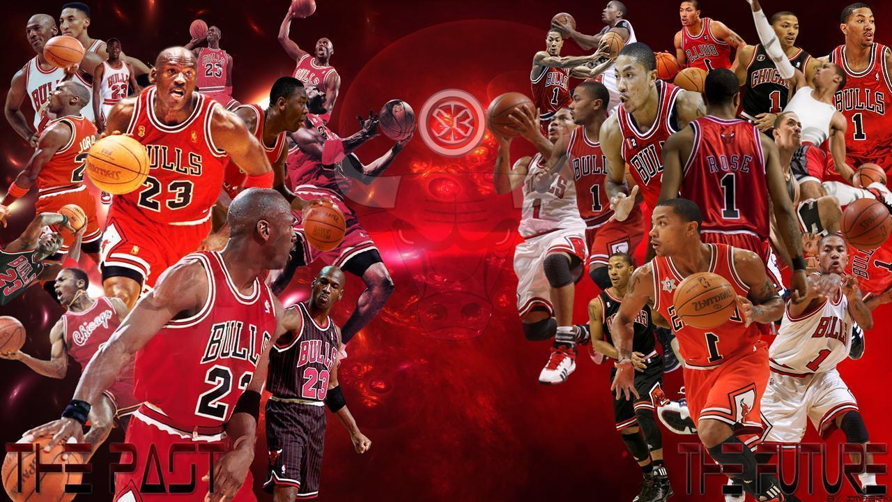 Chicago Bulls Jordan and Derrick Rose Wallpaper