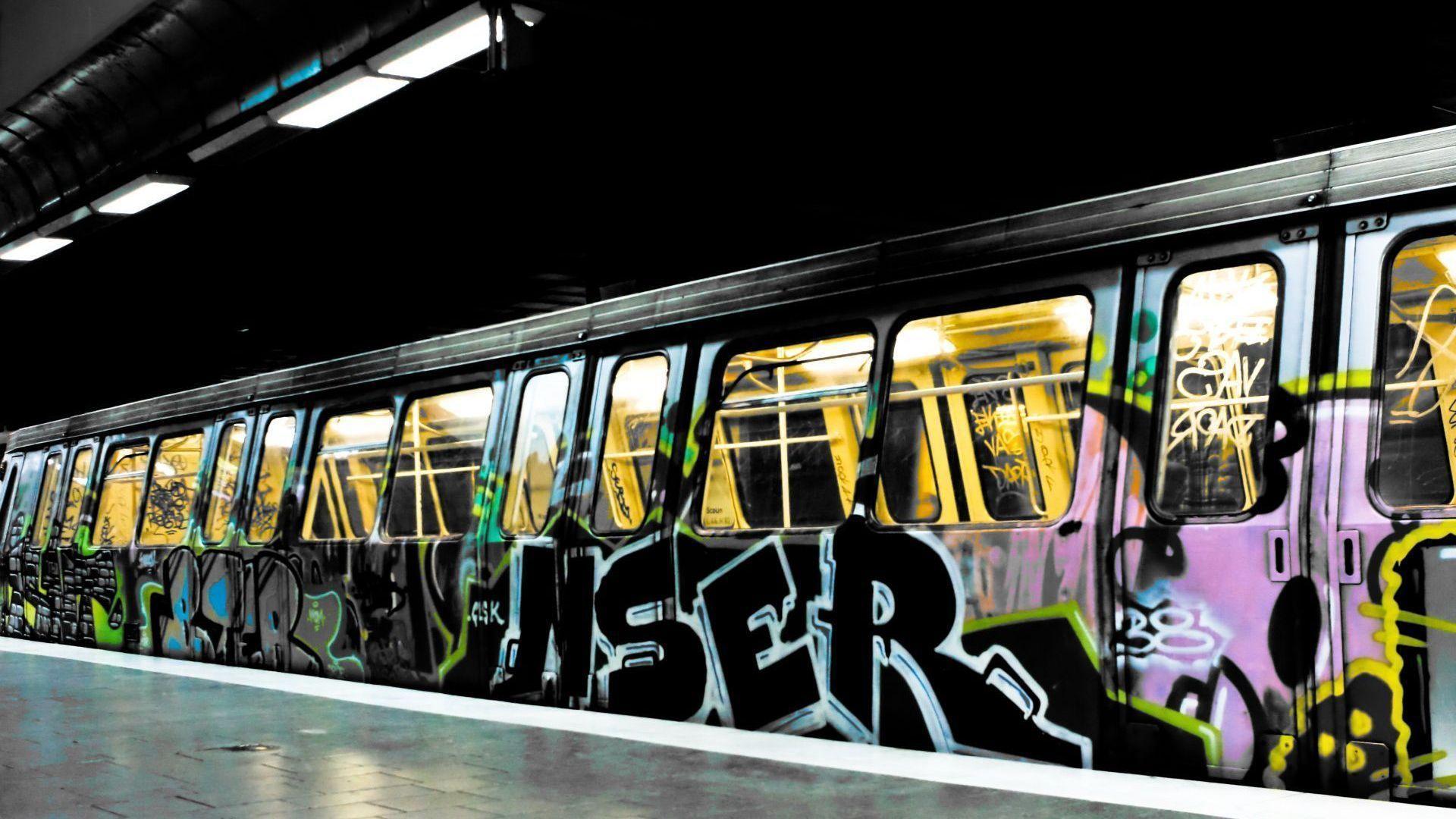 Graffiti On Metro Train 1080p HD Wallpaper Graffiti Background