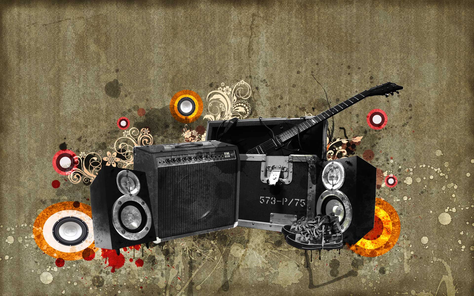 3D Music Background Wallpaper
