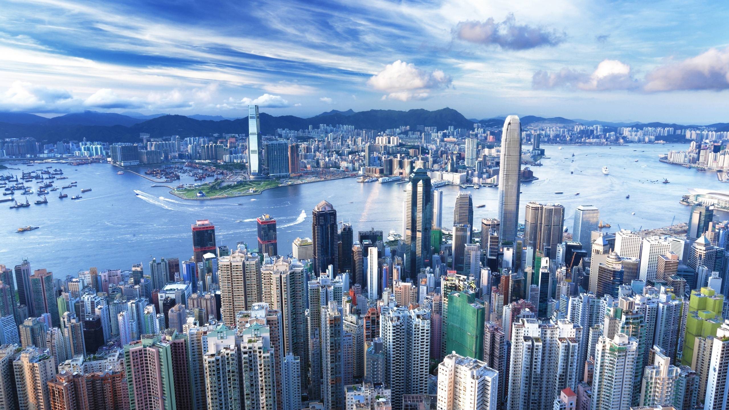 Hong Kong skyscraper metropolis Wallpaperx1440 resolution