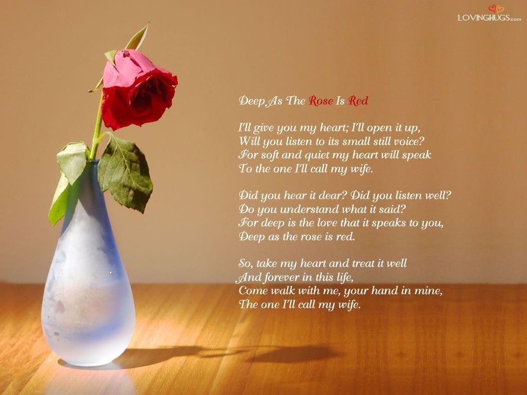 Poem Wallpaper- Deep As the Rose