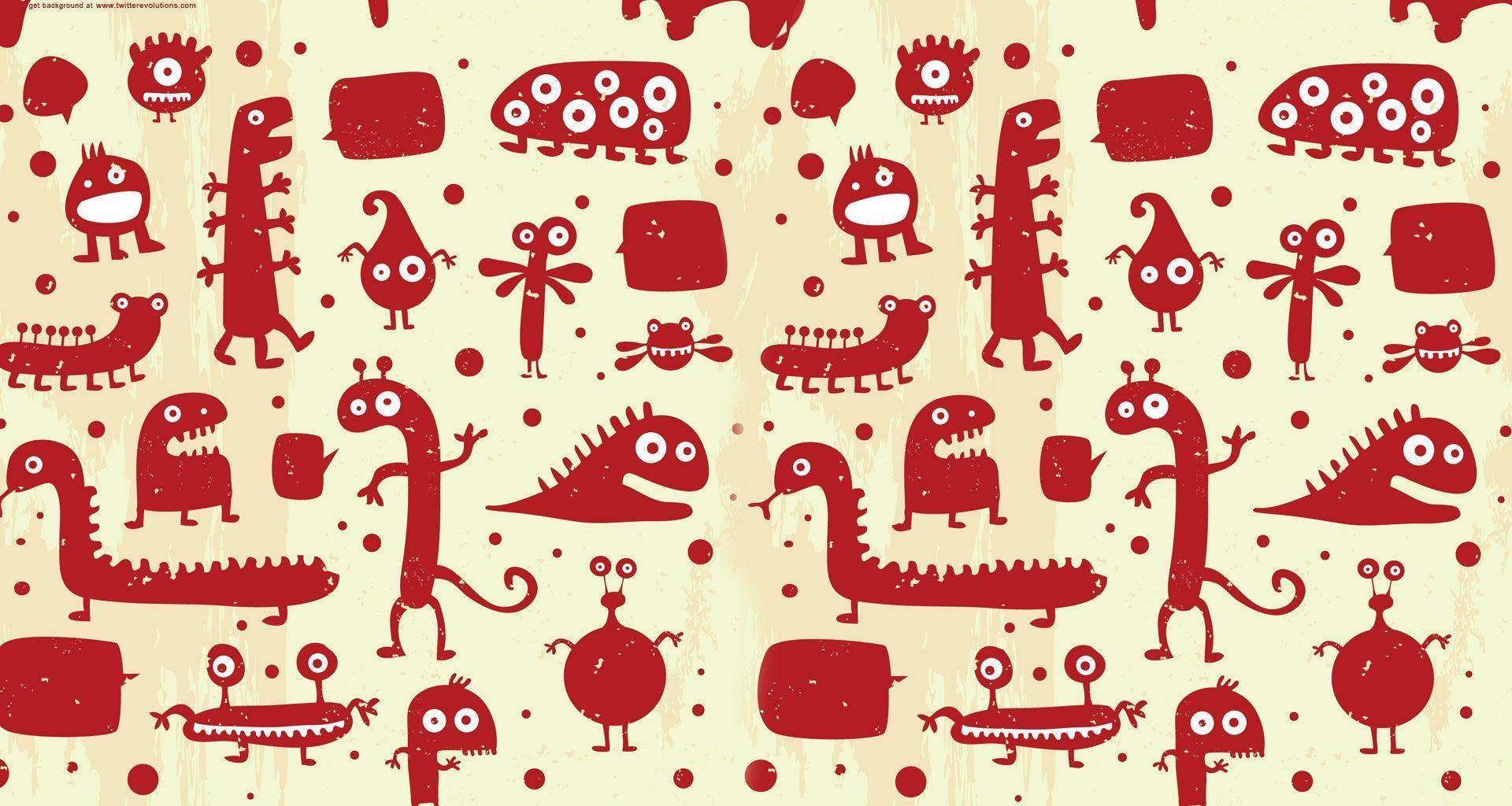 Cute monsters Twitter background. Twitter background