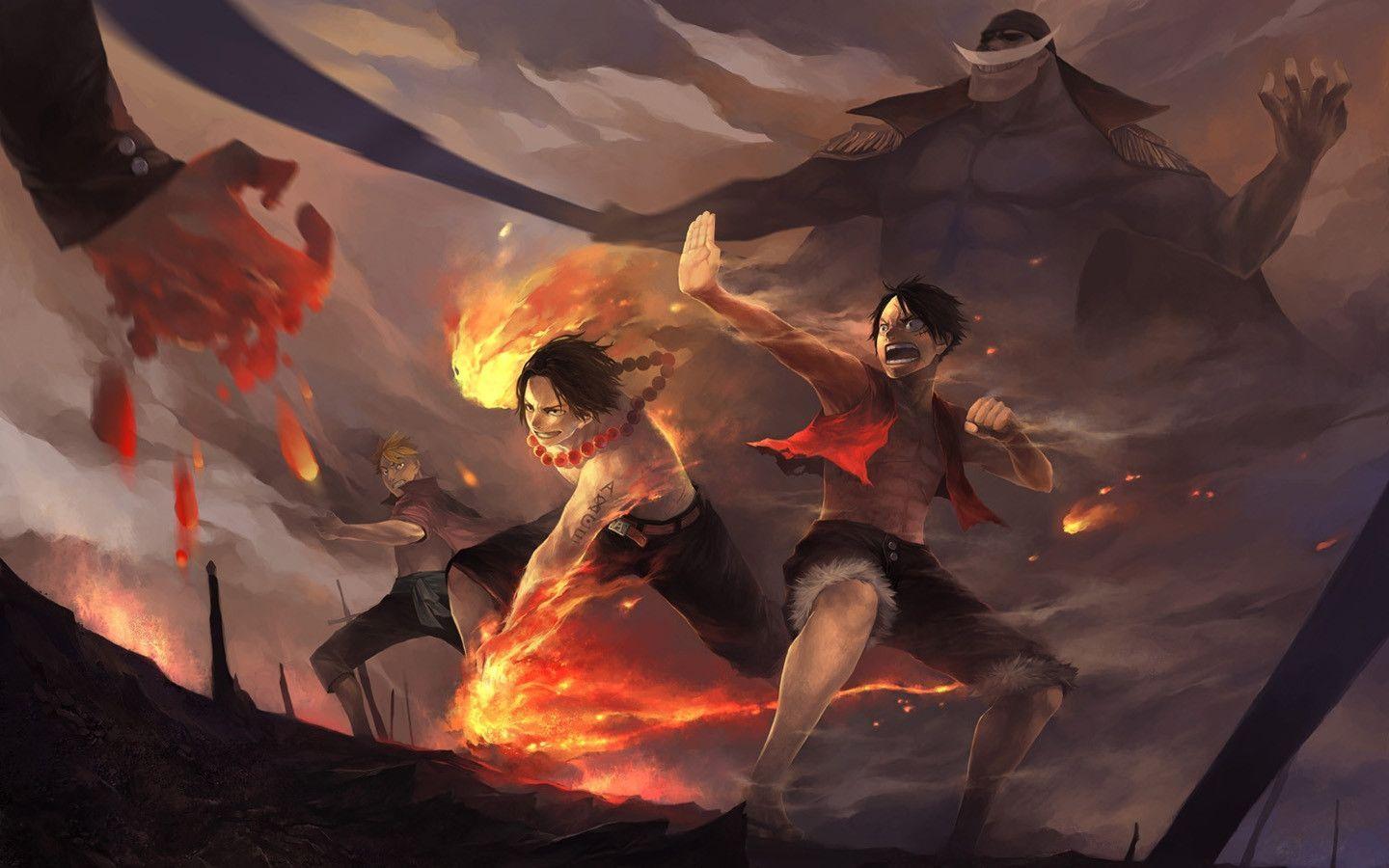 One Piece Luffy and Ace Wallpaper
