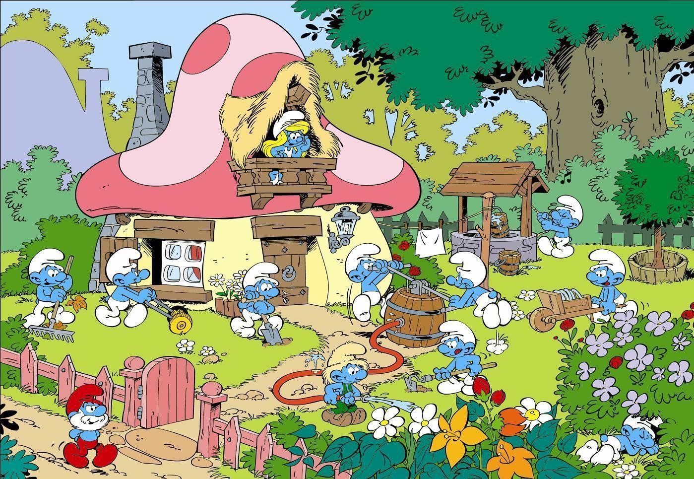 Download Smurfs Picture Cartoon Wallpaper 1399x965. Full HD