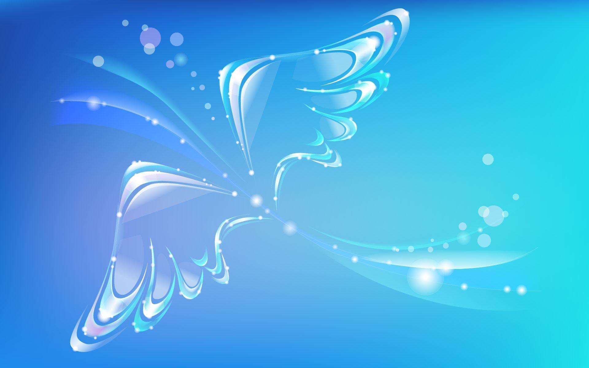 Wallpaper For > Blue Butterfly Abstract Background