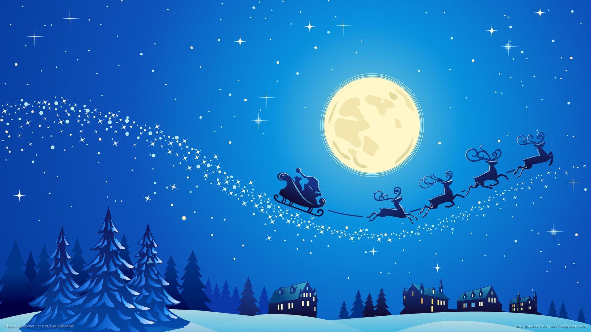 Download 1920x1080 Santa Into The Winter Christmas Night 2 Wallpaper