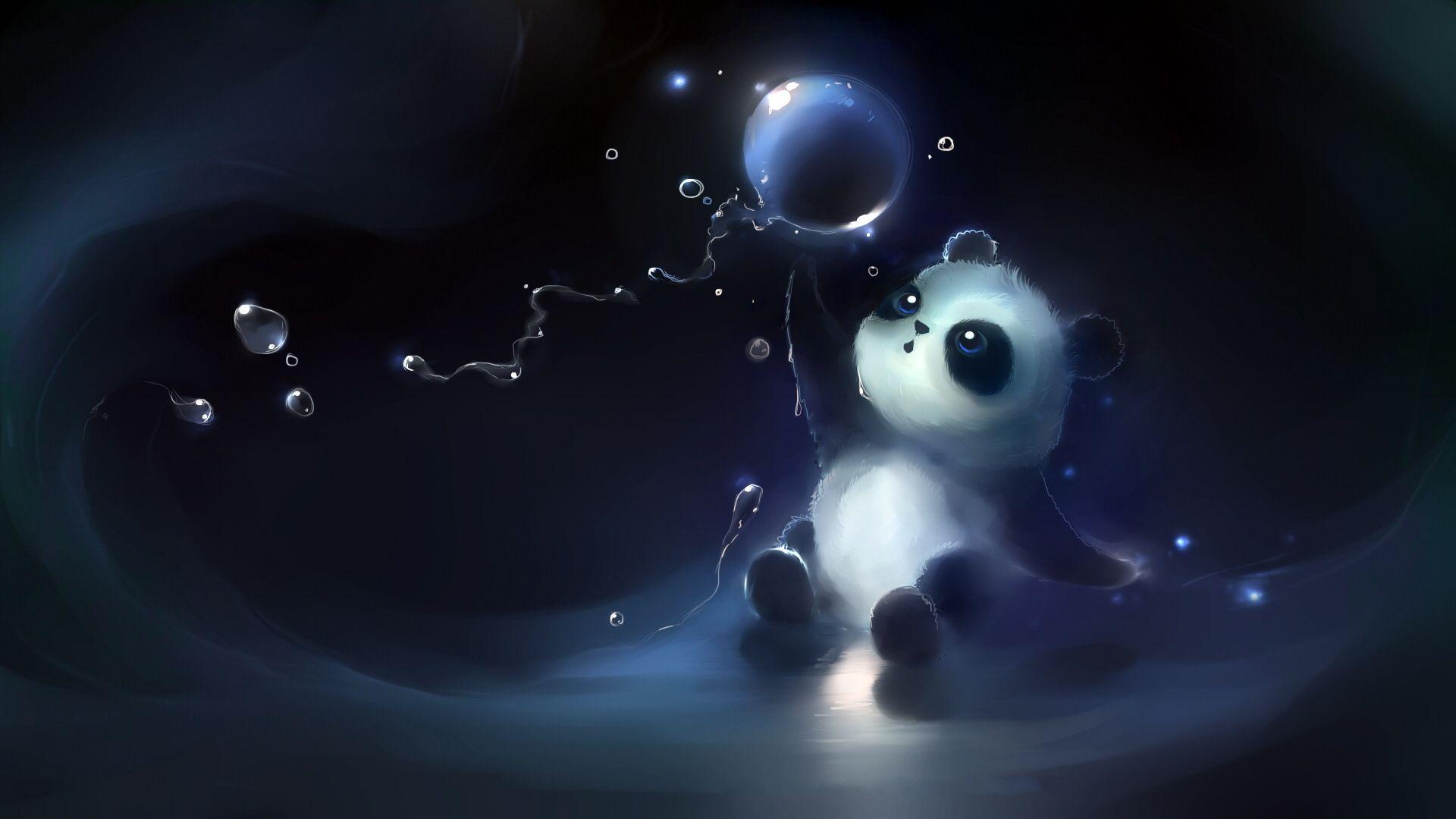 Wallpaper For > Cute Baby Panda Cartoon Wallpaper