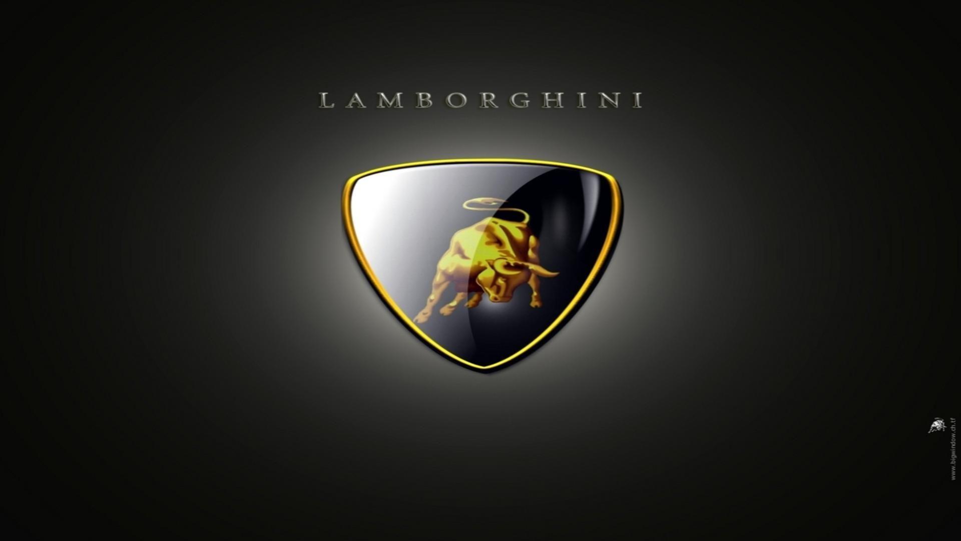 Lamborghini logo on black theme free desktop background