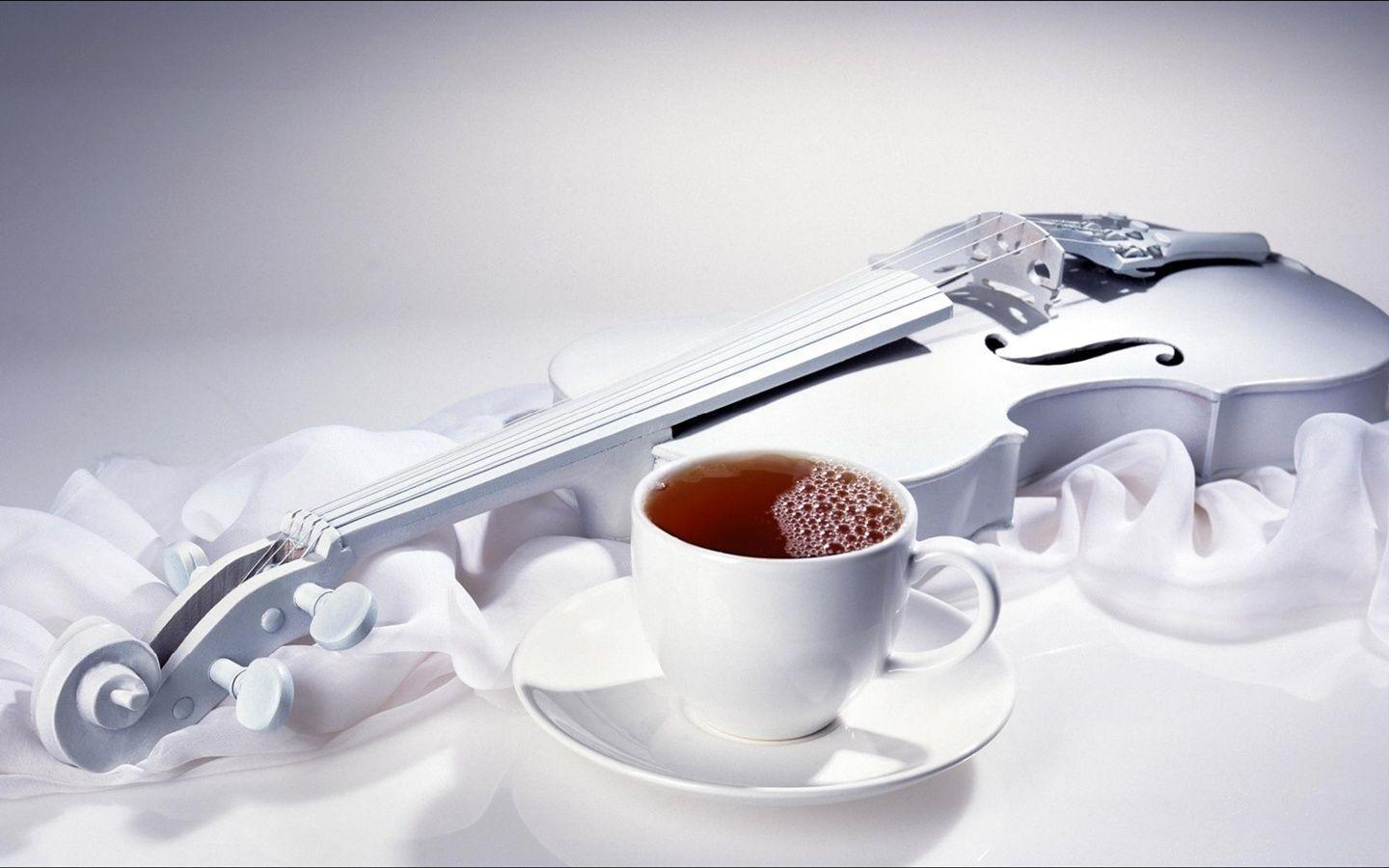 Coffee and violin Wallpaperx900 resolution wallpaper