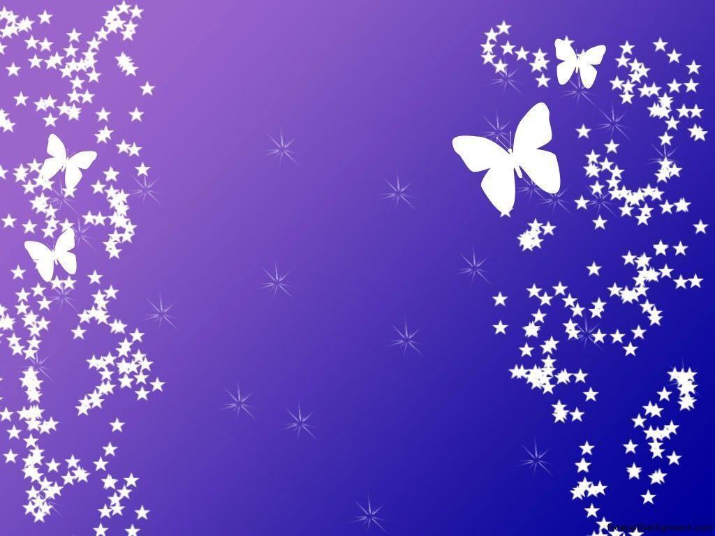 Purple Background with Butterflies. Free PPT Background