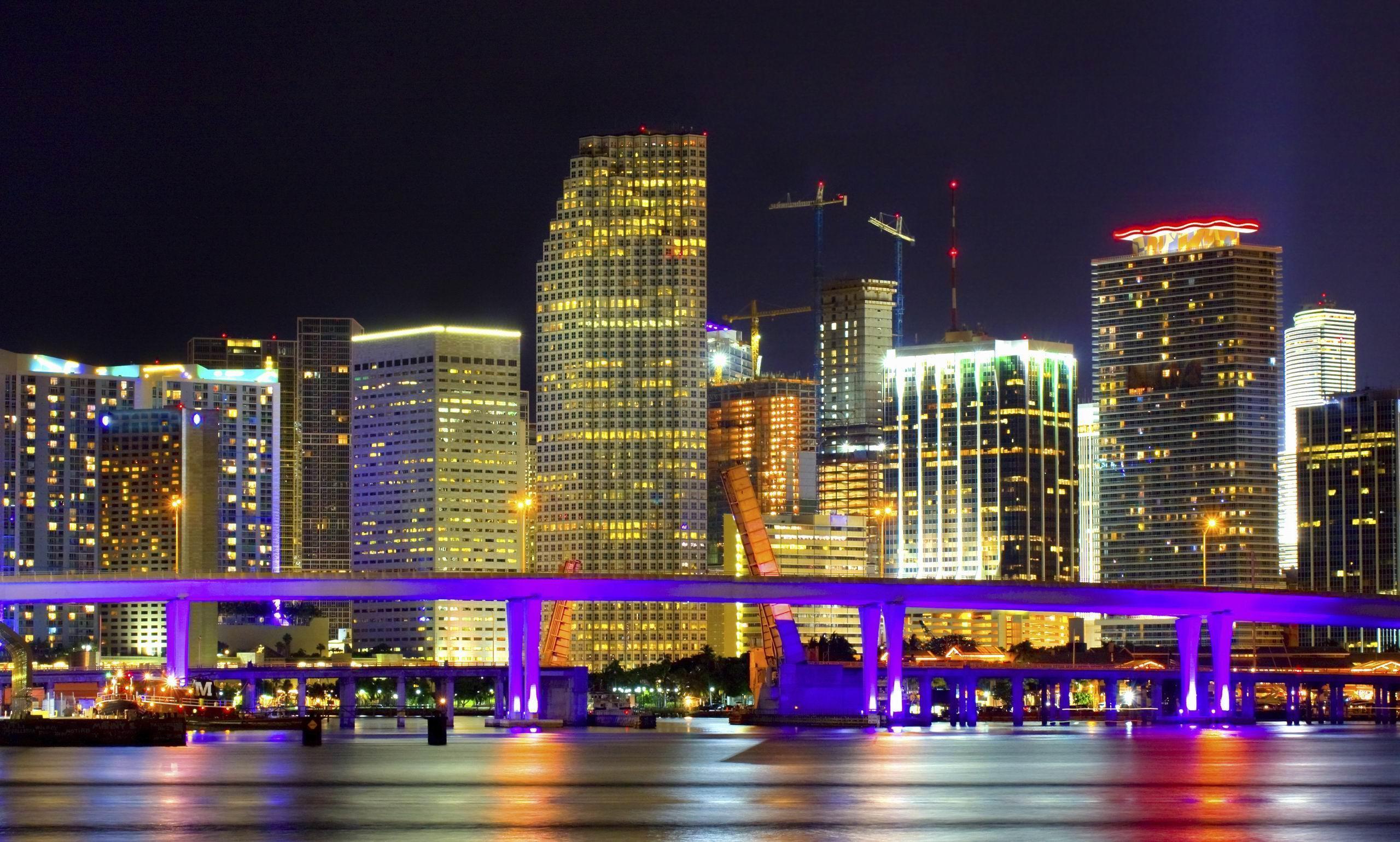 Miami night, Florida, USA. United States, USA Picture