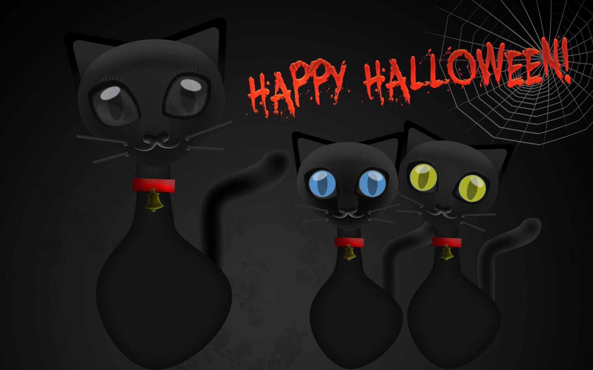 Halloween Black Cat Wallpaper and PSD « Tick Tock Computers Web