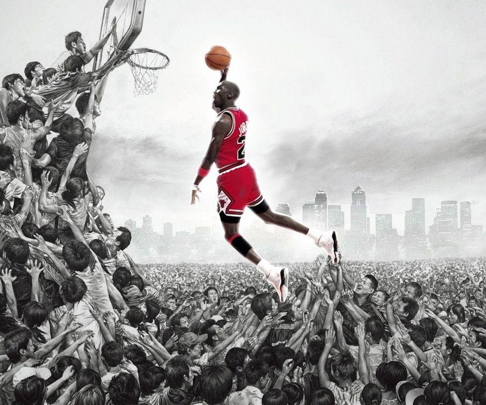 Michael Jordan Dunk Galaxy S2 Wallpaper (960x800)