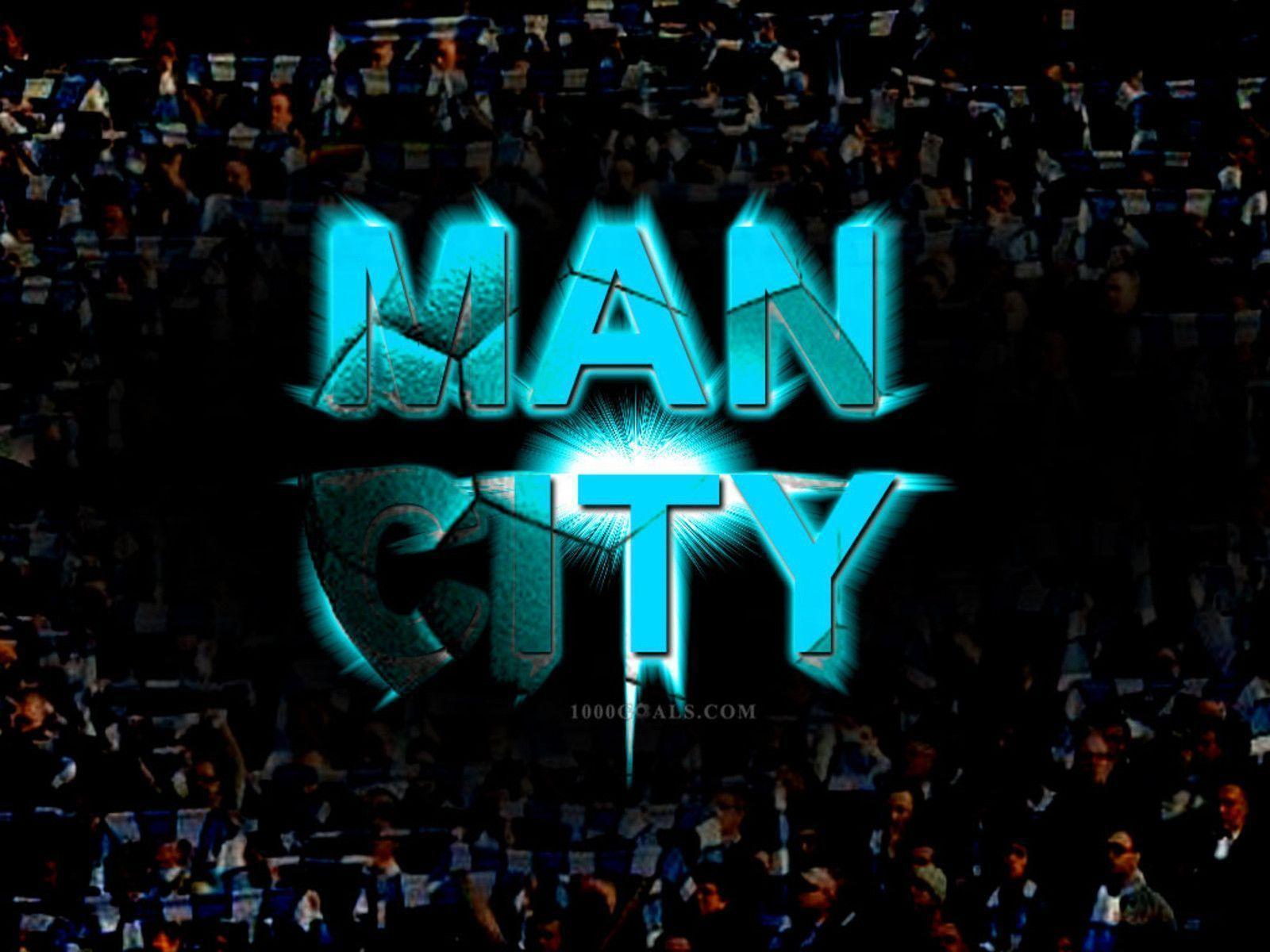 Manchester City on black background wallpaper and image