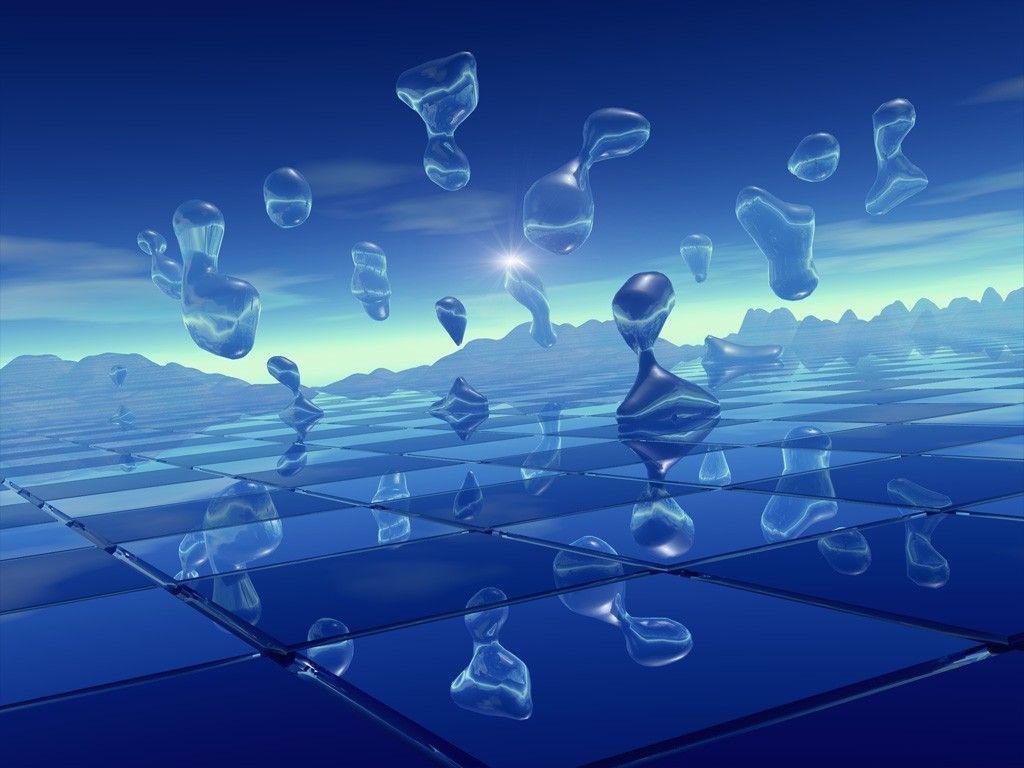 3D Blue Drops, 3D Wallpaper