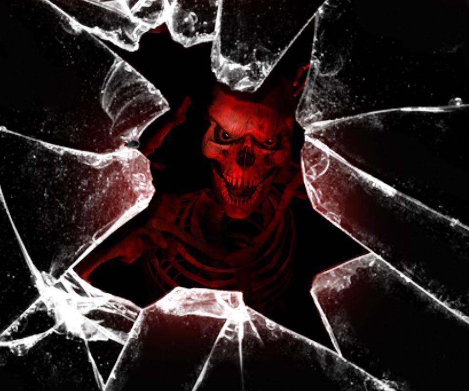 Red Skeleton music wallpaper for Samsung Galaxy Core Duos i8262