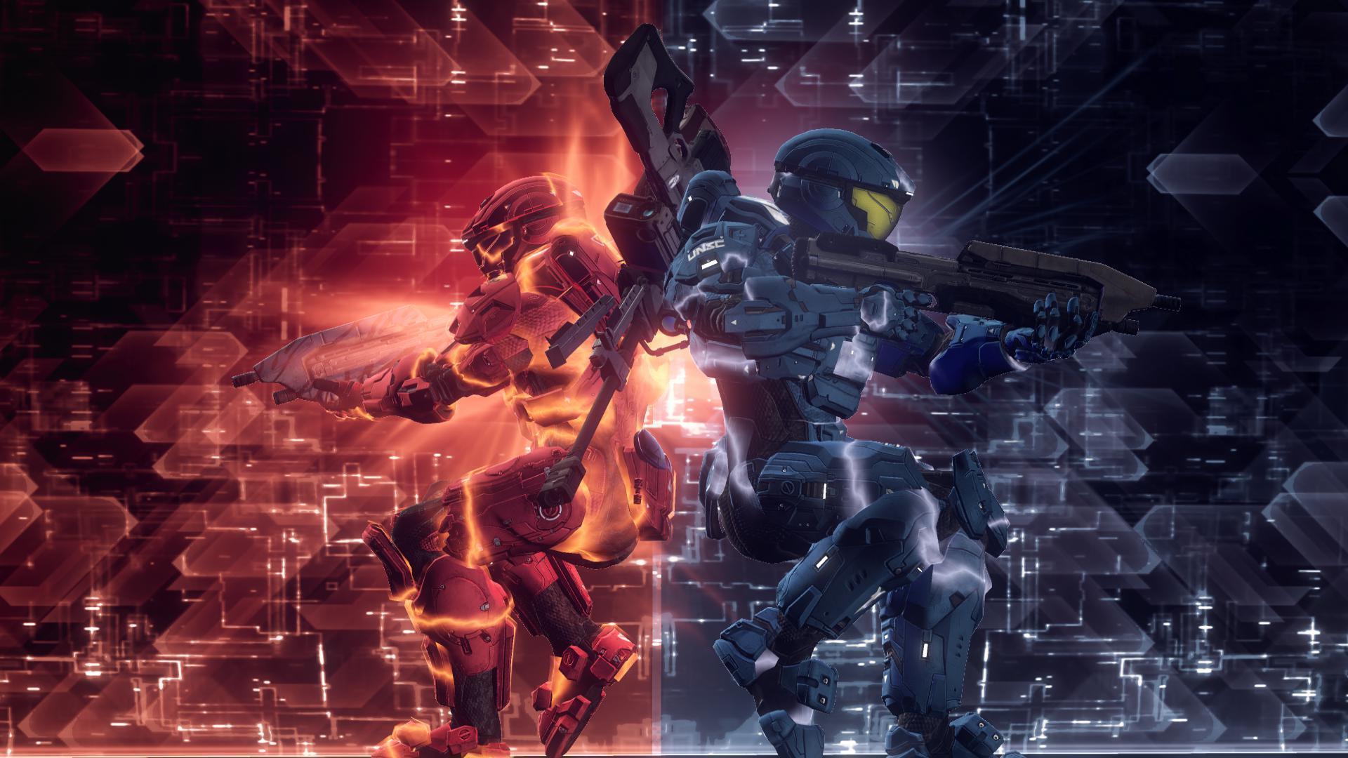 Wallpaper For > Red Vs Blue Wallpaper