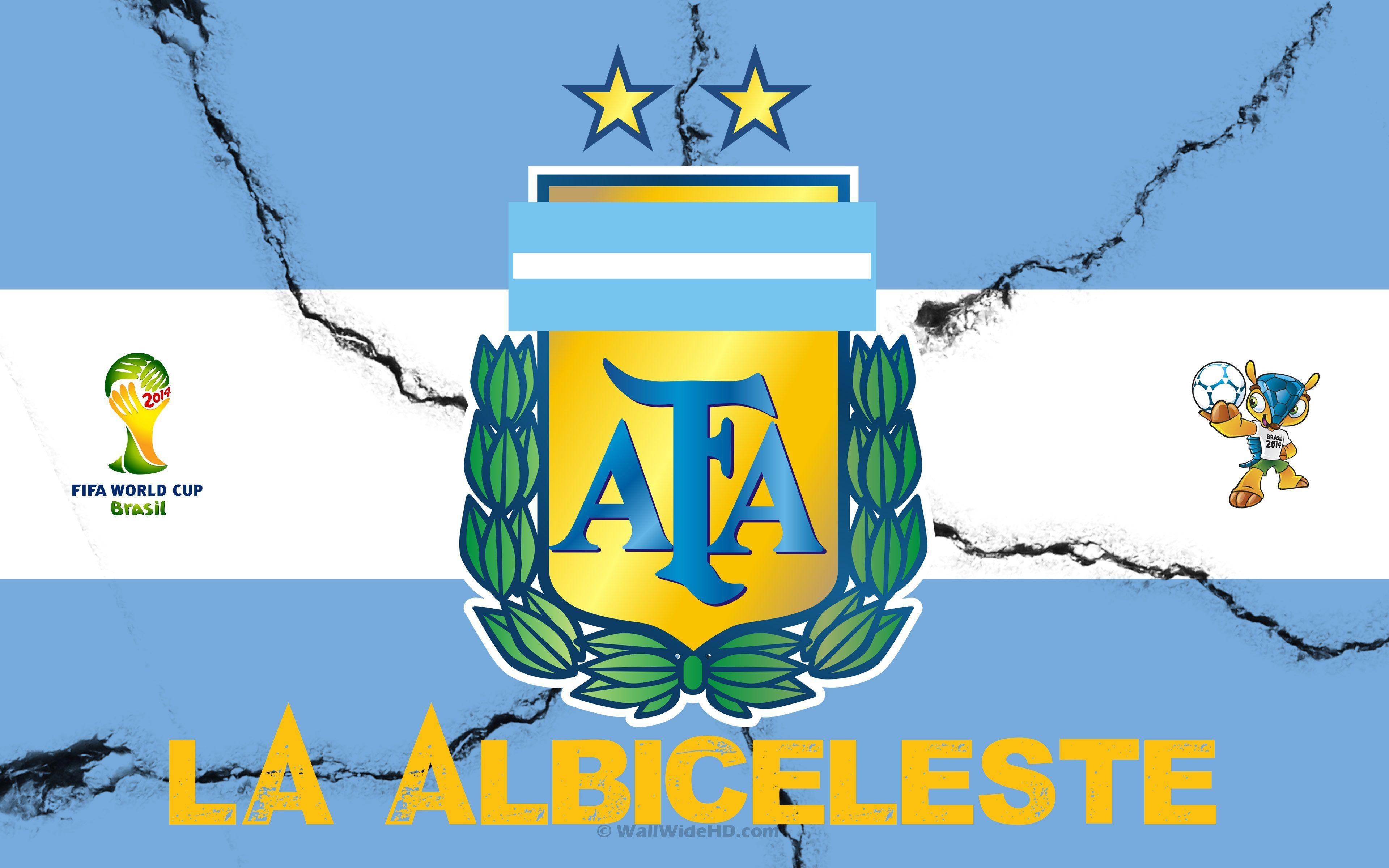 La Albiceleste 2014 Argentina Football Crest Logo World Cup