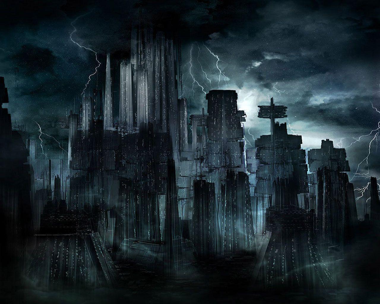 Wallpaper For > Dark City Street Background