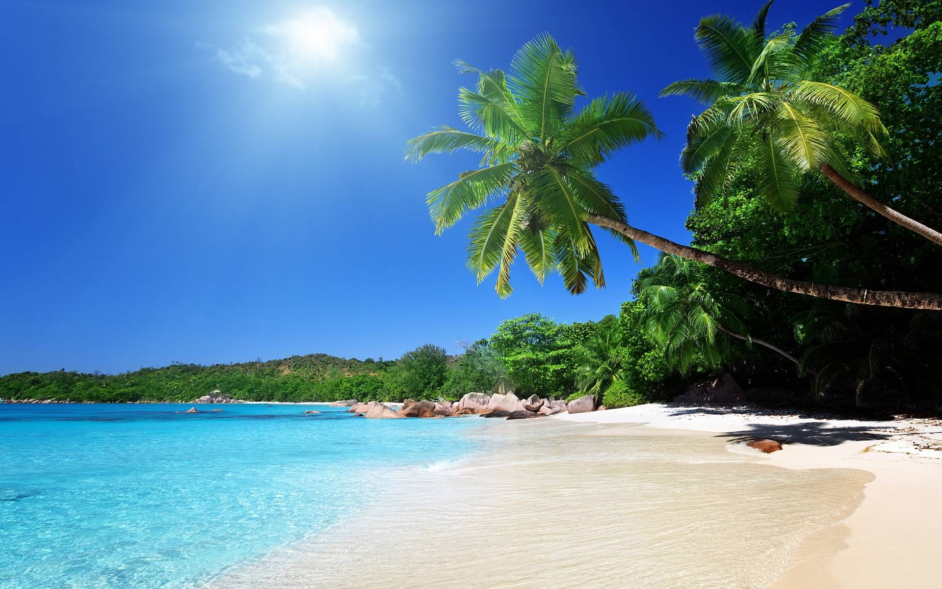 Most Beautiful Tropical Beaches Background 1 HD Wallpaper