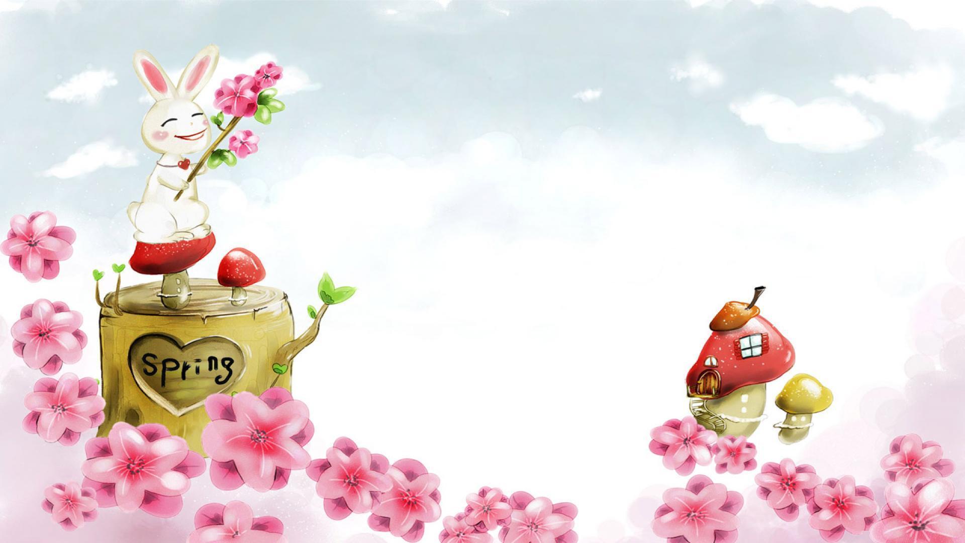 Spring wallpaper cute easter picture wallpaper bunny cartoon