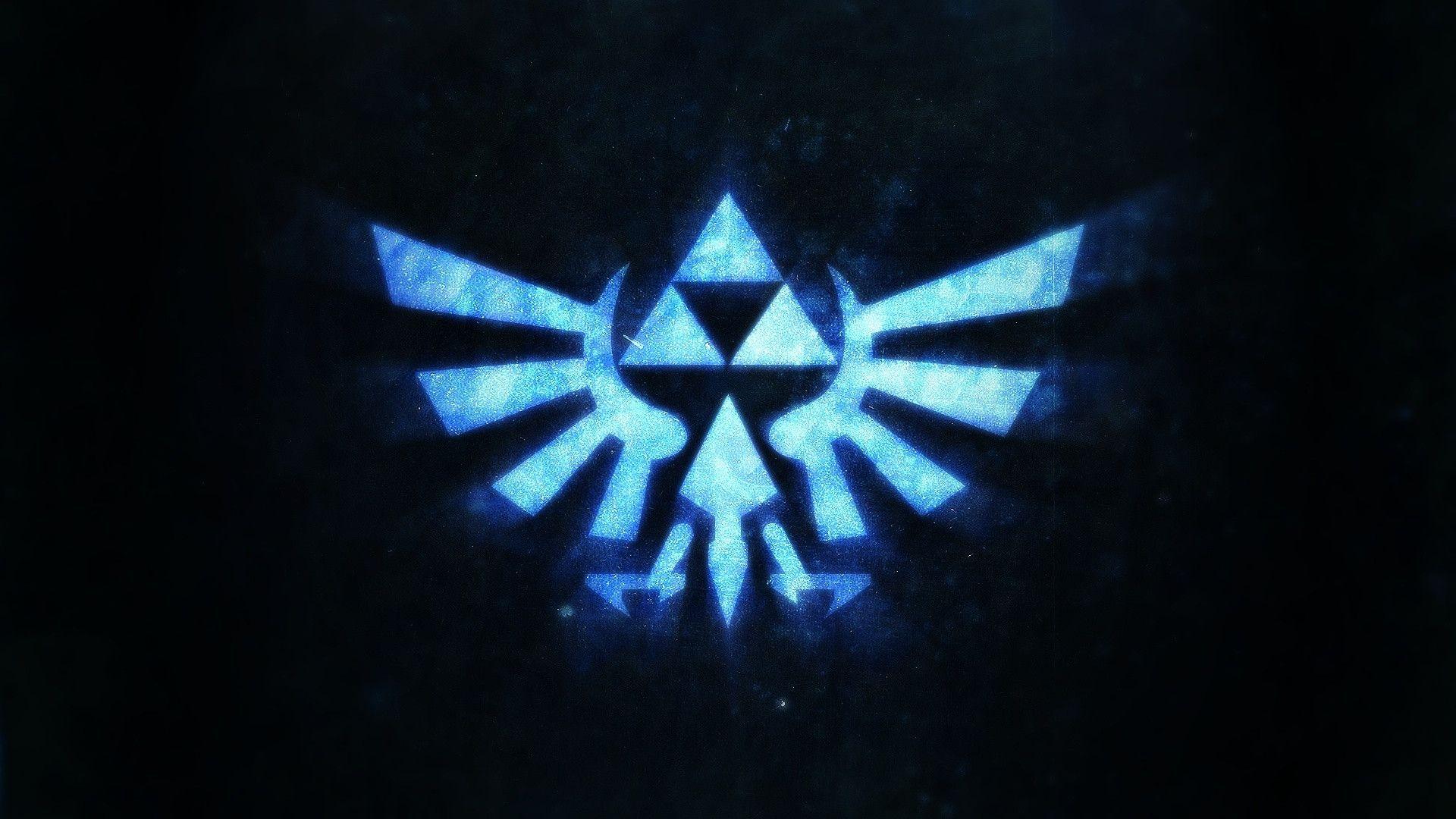 Blue Triforce Logo HD Wallpaper 1920x1080