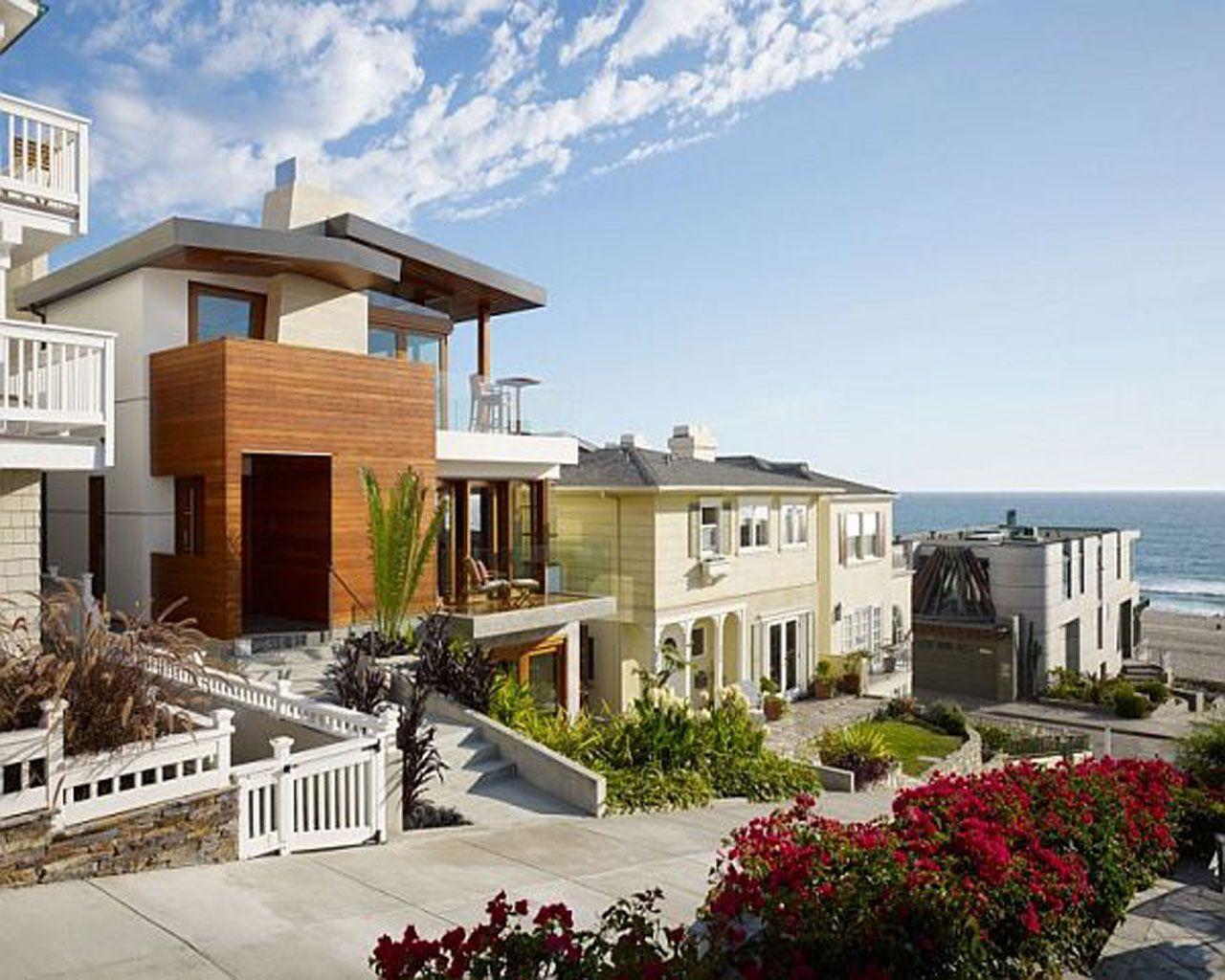 Beautiful Beach House Design In California Wallpaper Beach