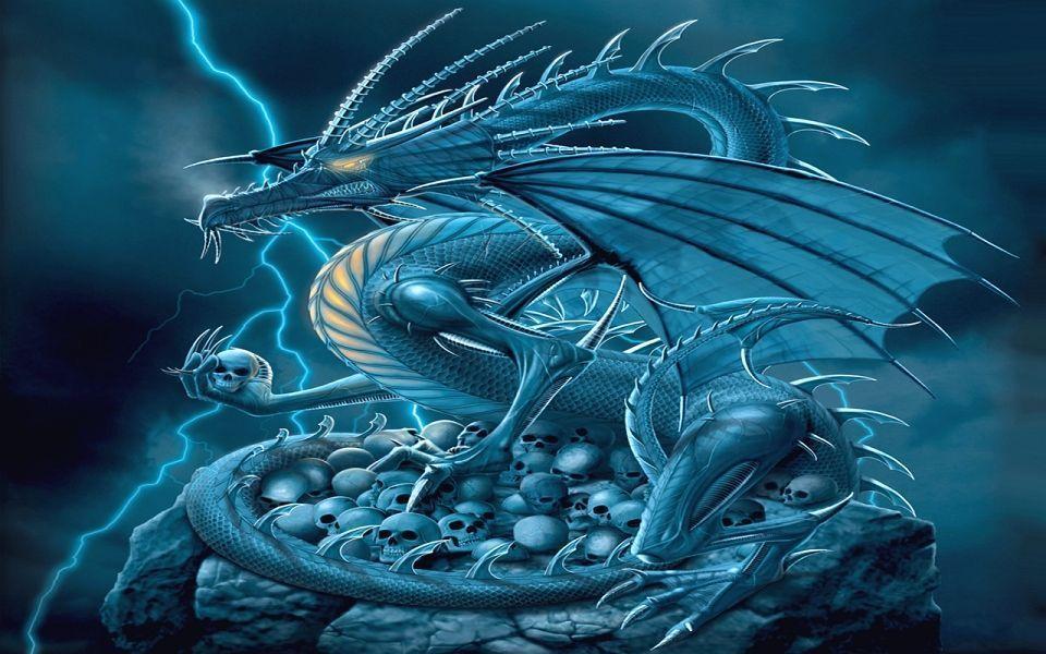 cool blue dragon wallpaper