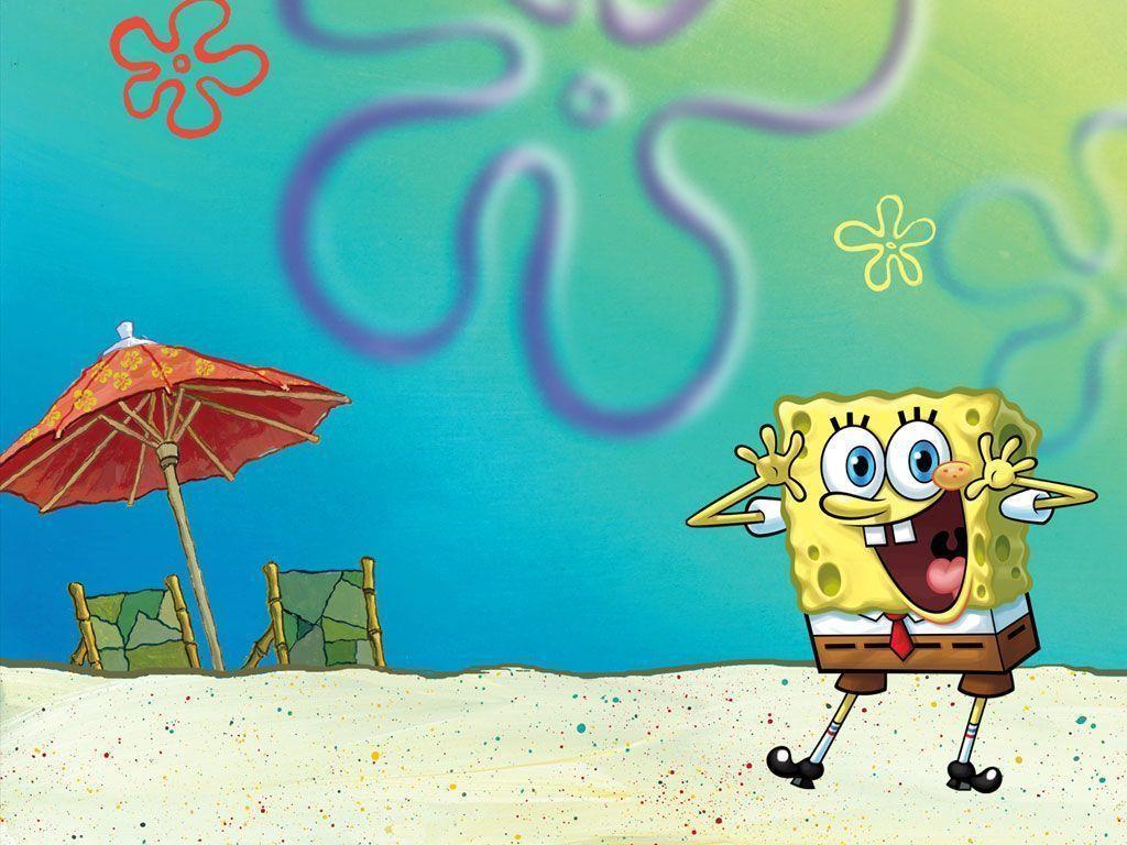 Spongebob at the Beach Spongebob Wallpaper. Cute Spongebob