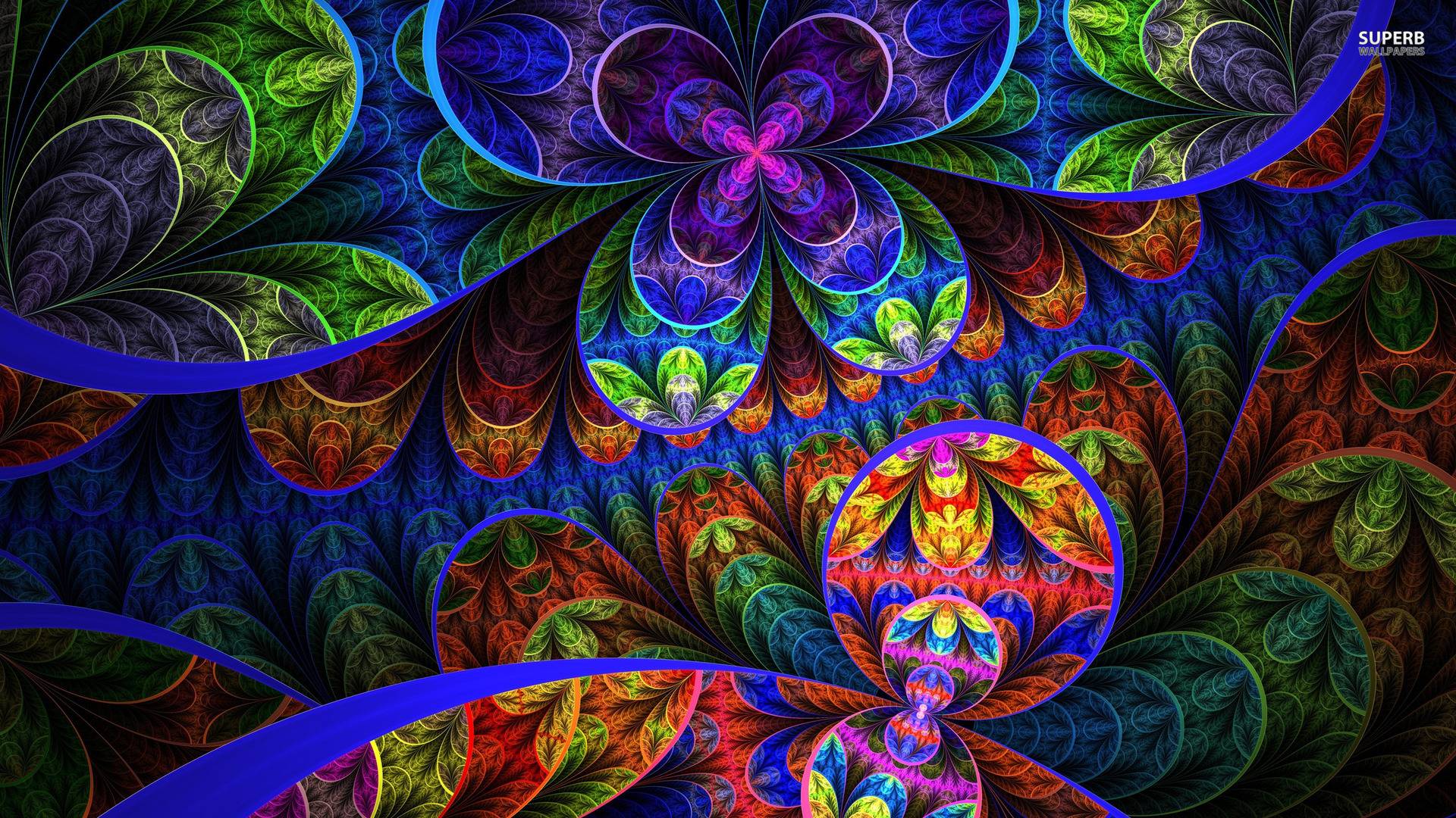 Floral fractal wallpaper