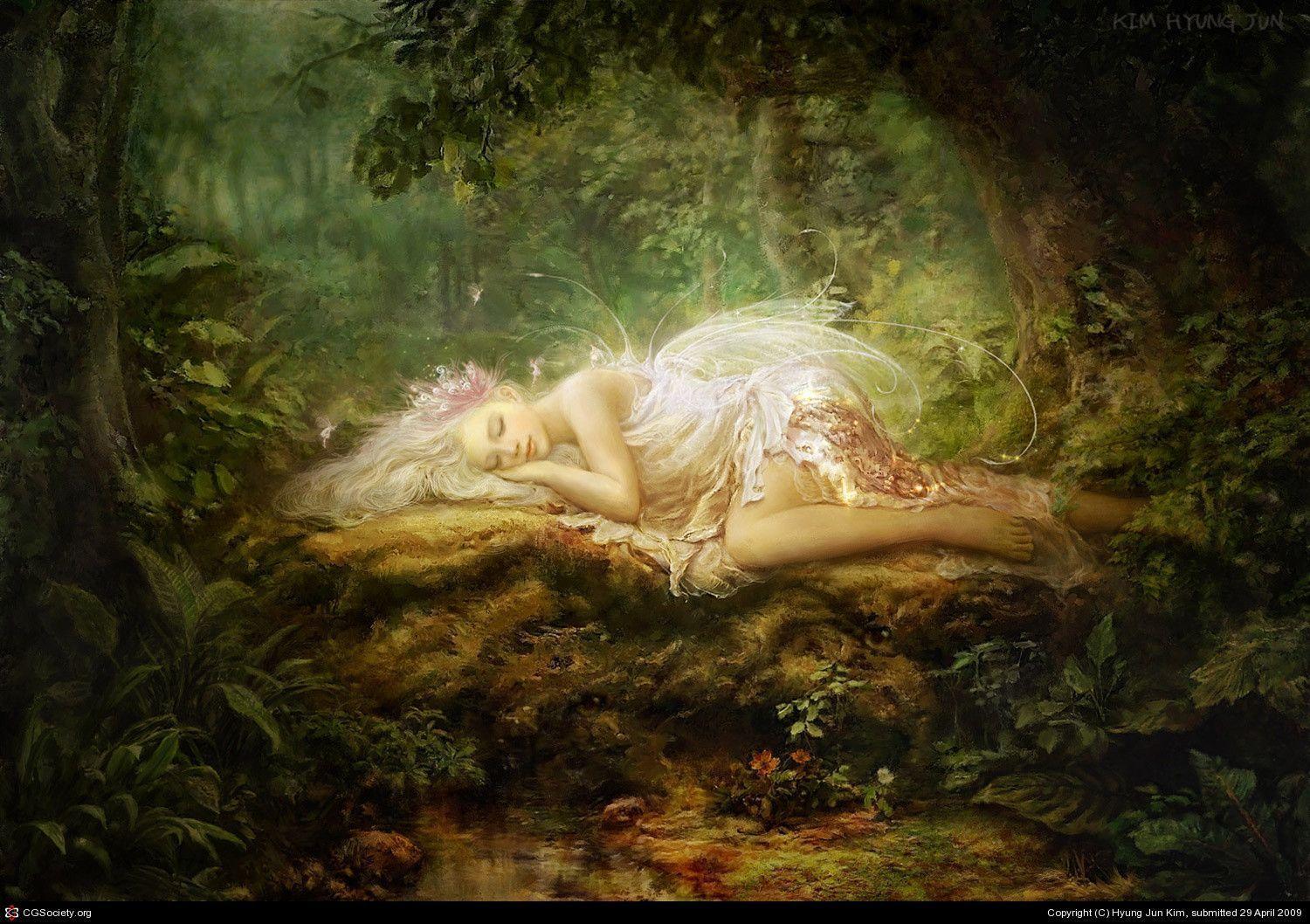 sleeping fairy Wallpaper Background