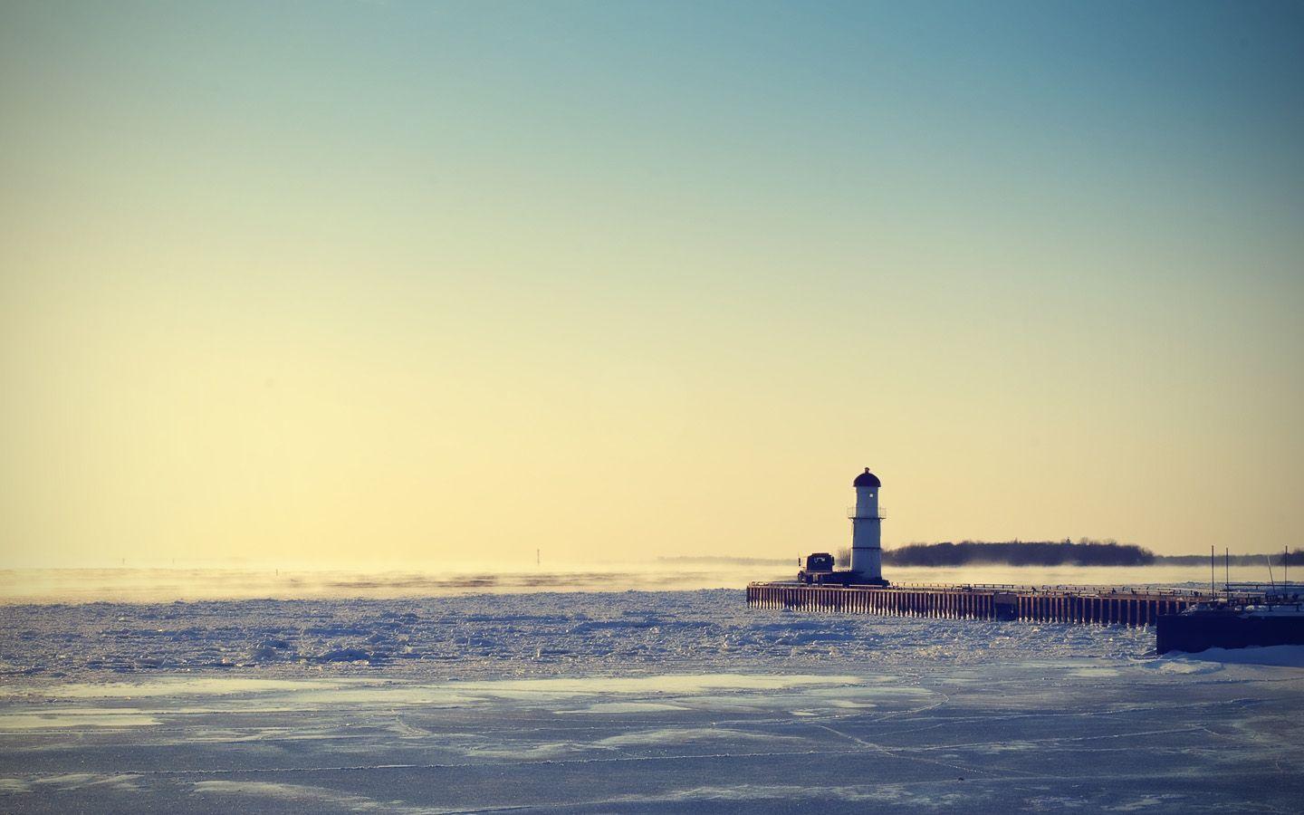 Frozen Lighthouse Cleveland HD Wallpaper