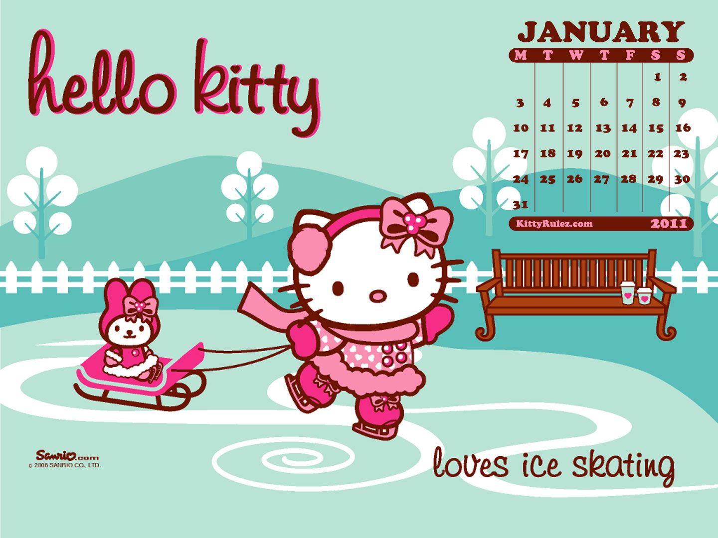 KittyRulez exclusive Hello Kitty desktop calendar wallpaper! =