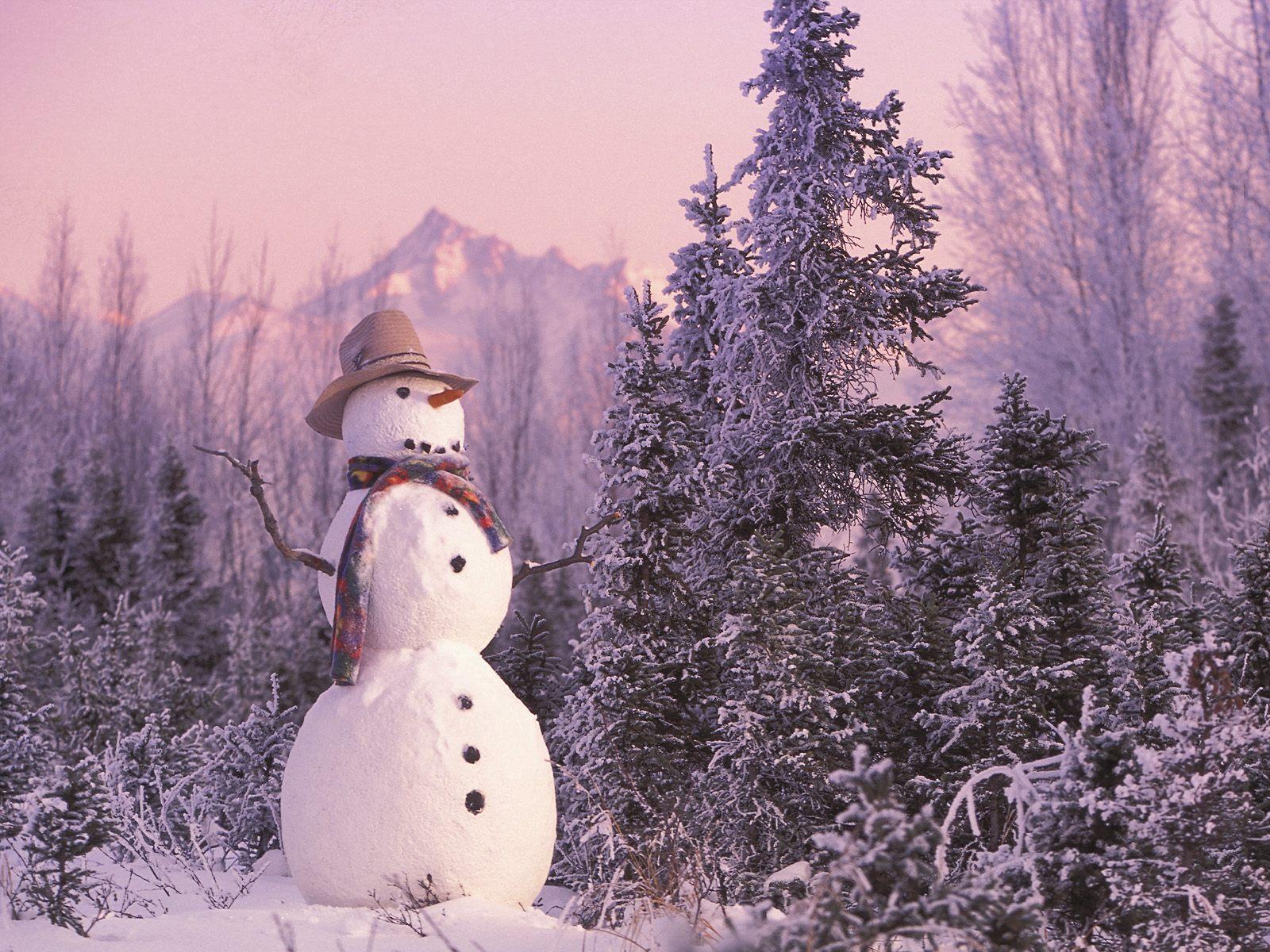 Christmas holiday snowman for Christmas free desktop background