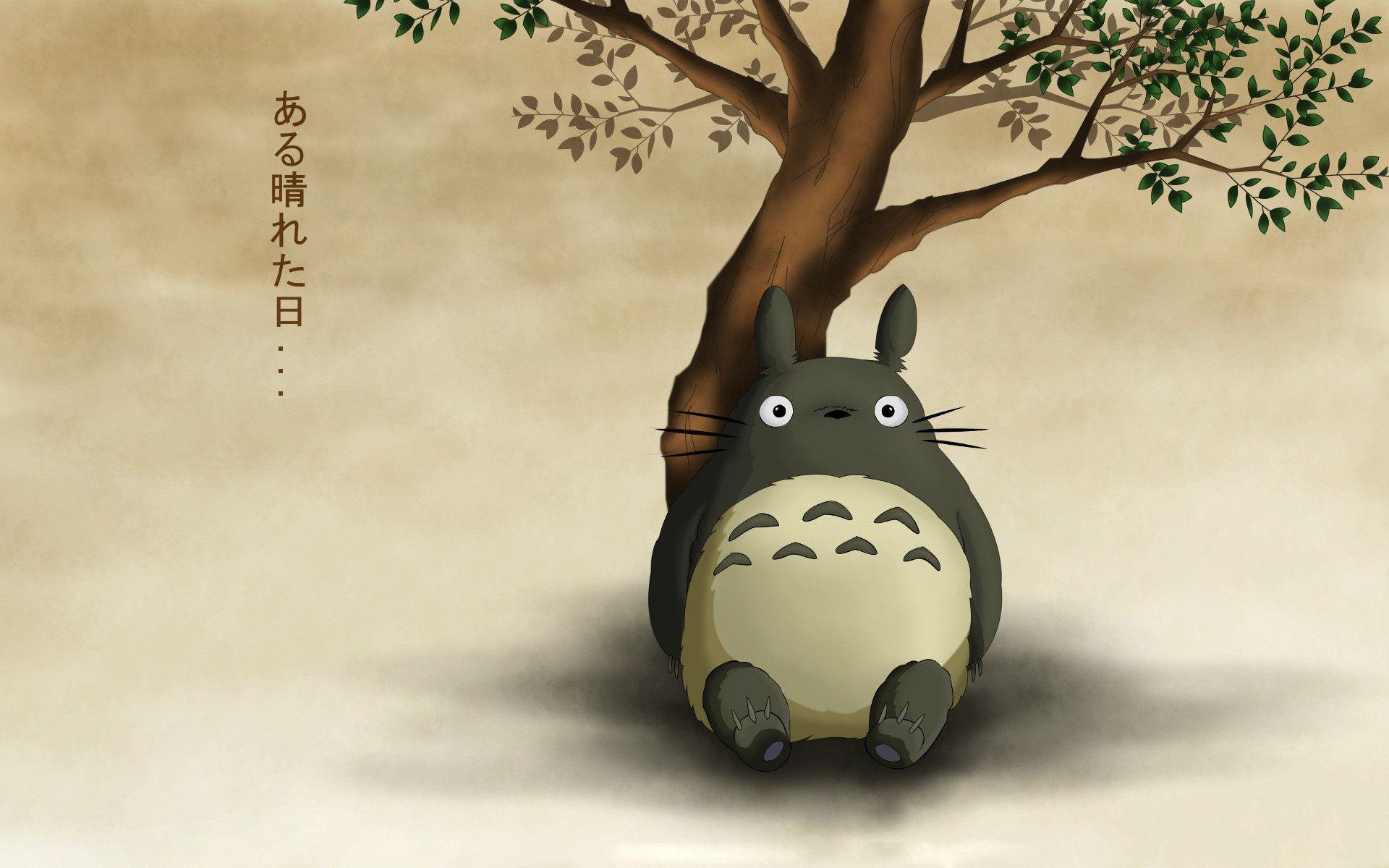 Download Totoro Neighbor Sits Wallpaper 1920x1200. Full HD Wallpaper