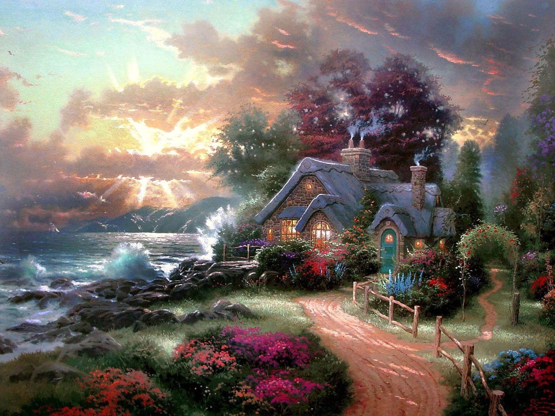 A New Day Dawning, Thomas Kinkade Wallpaper