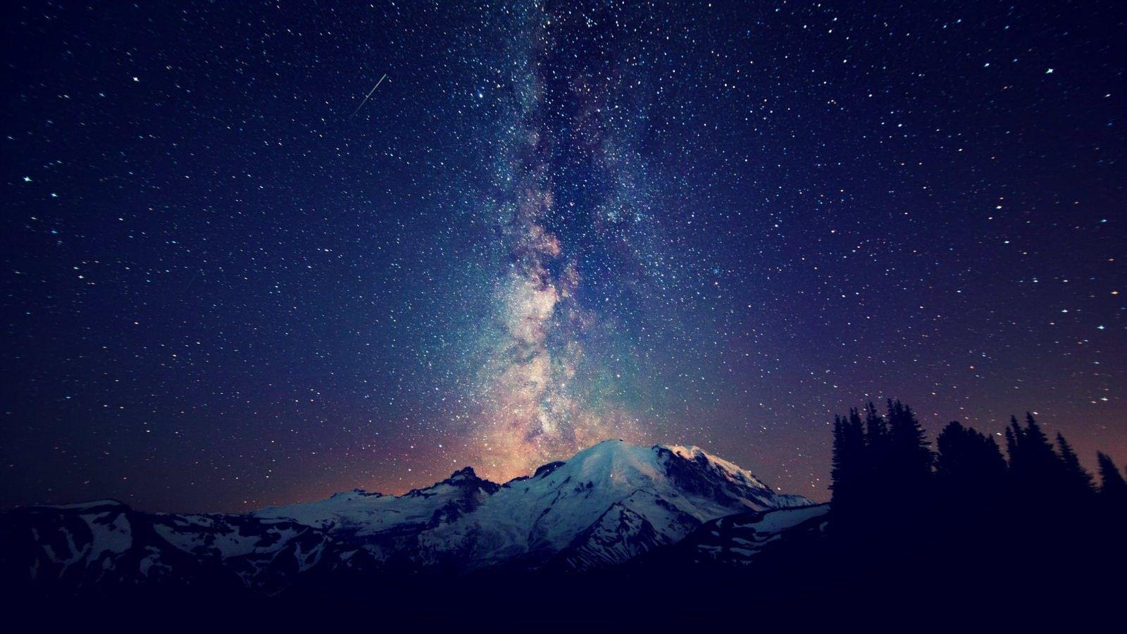 Milky Way Galaxy Over Mountains