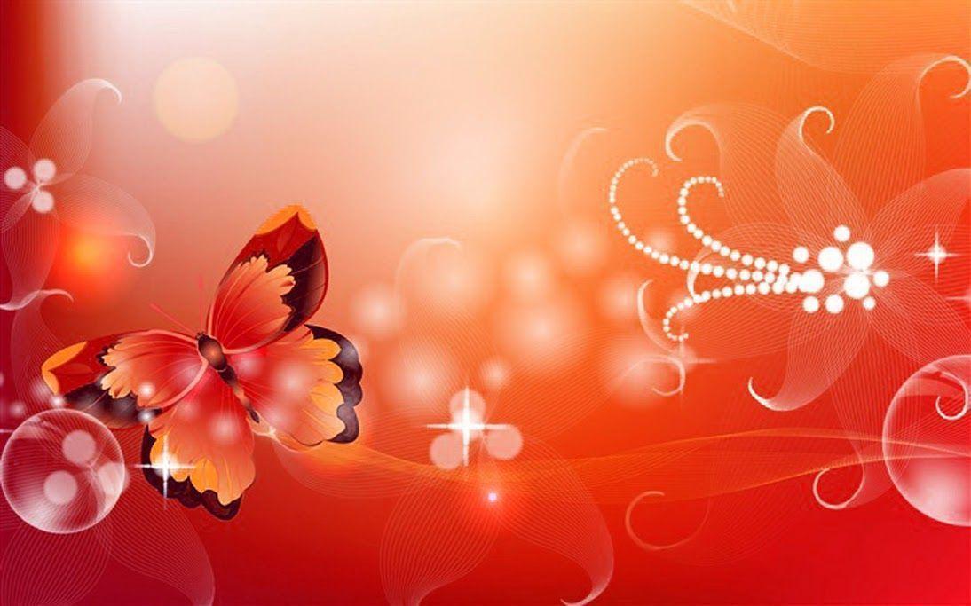 Color Wallpaper: Red Butterfly Wallpaper