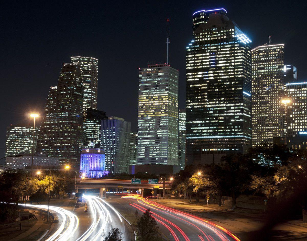 Houston Skyline and beautiful road HD wallpaper