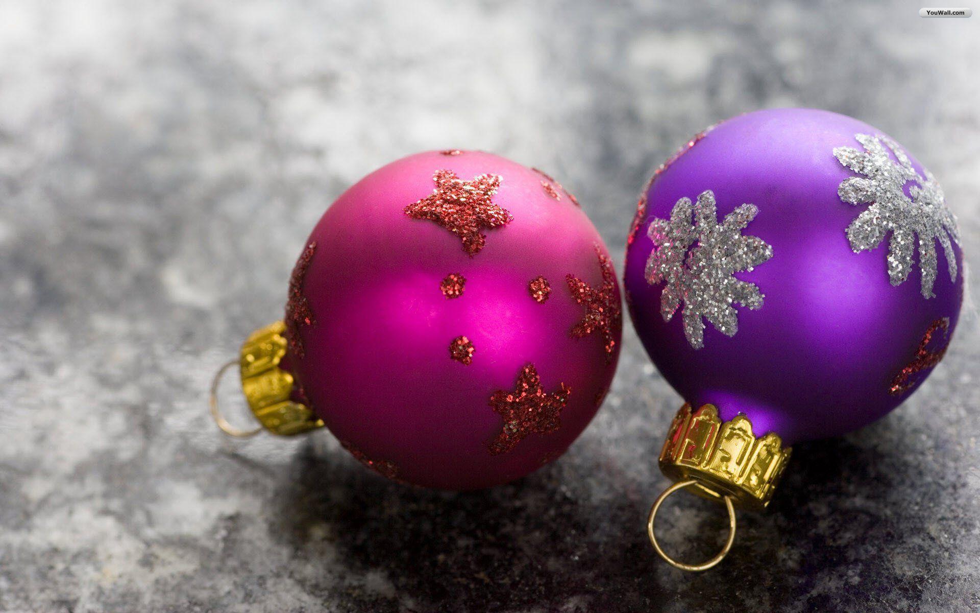 Wallpaper For > Colorful Christmas Ornaments Wallpaper