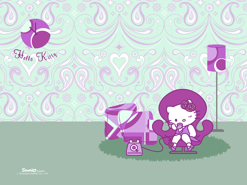 Cute Purple Hello Kitty Desktop Wallpaper. Foolhardi
