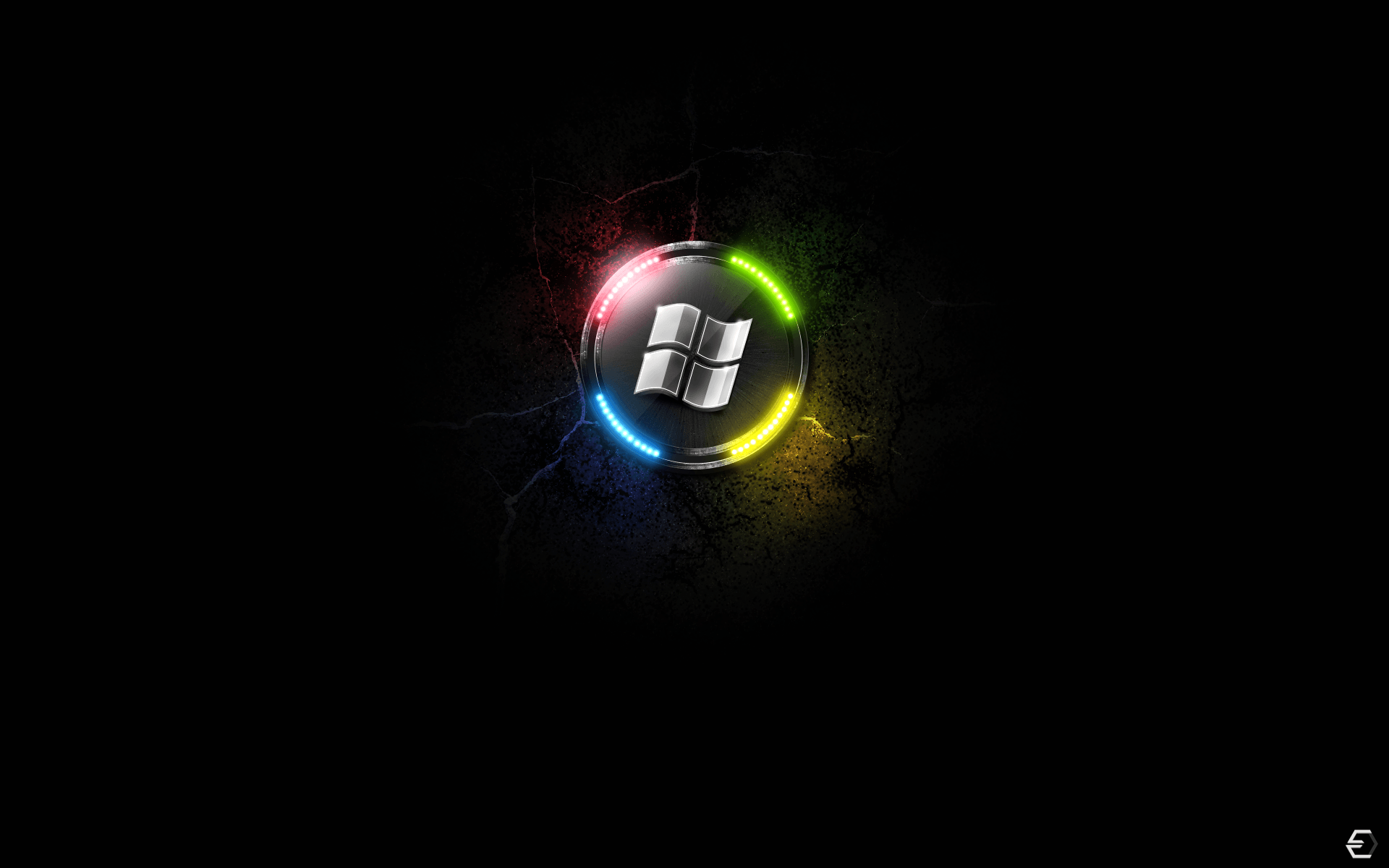Microsoft Windows Logo Dark Background Wallpaper