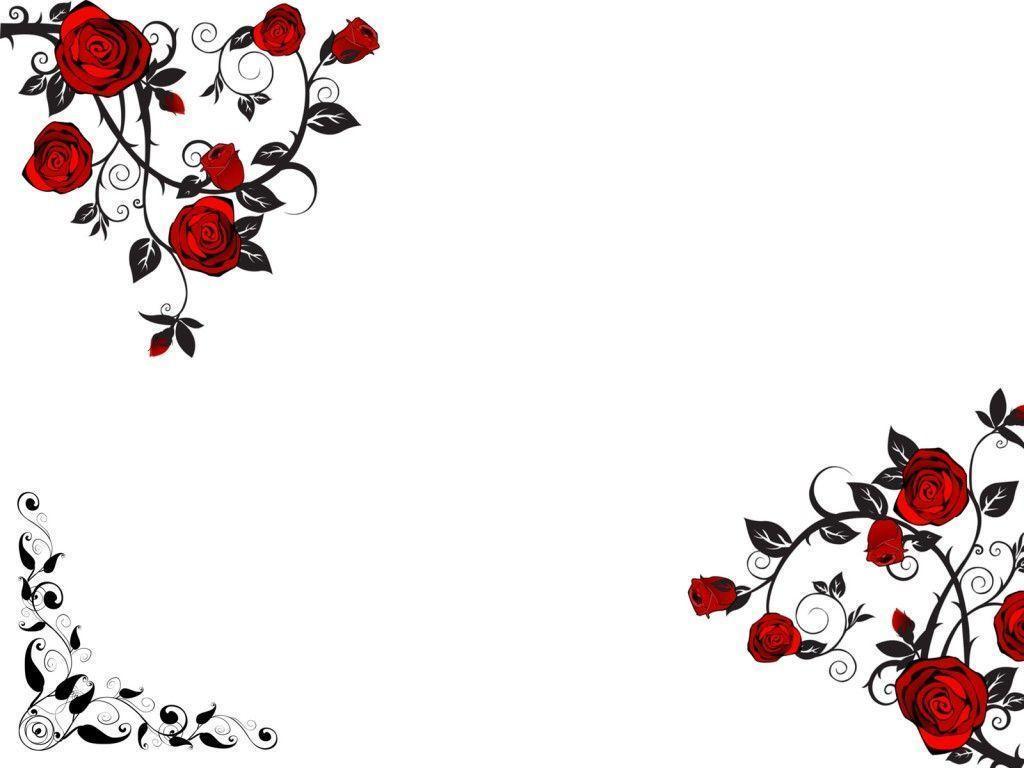 Red Rose Flower PPT Background, Flowers, Red