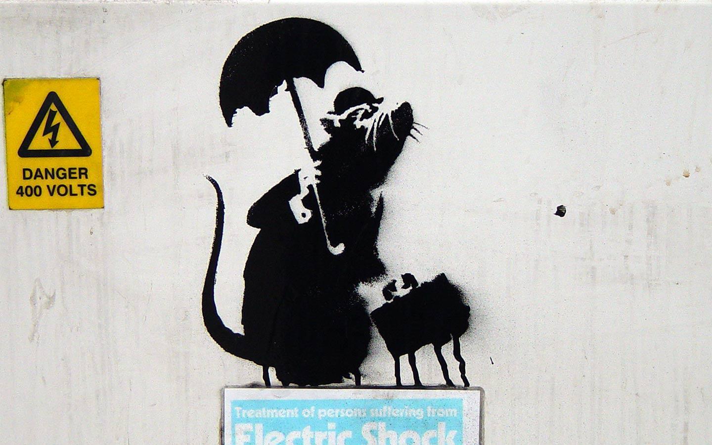 City Rat Banksy Wallpaper