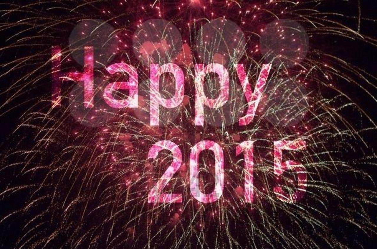 Happy New Year 2015 Pink Firework HD Wallpaper