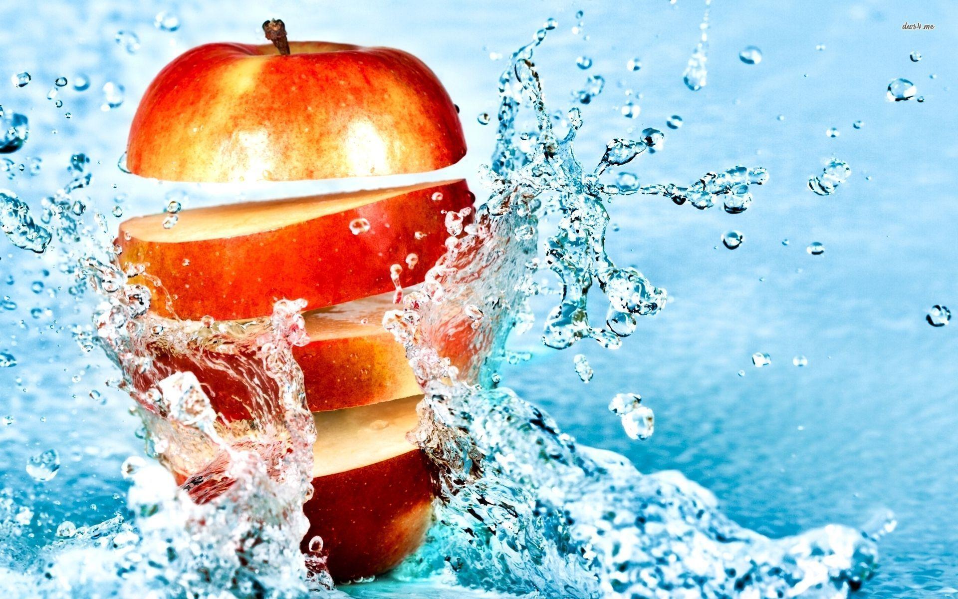Sliced apple in the water wallpaper wallpaper - #